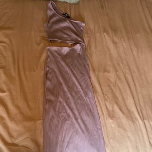 Off the shoulder purple dress